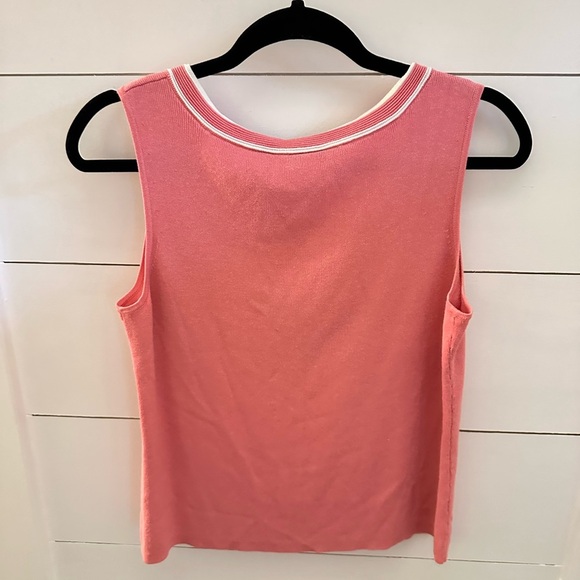 Y2k Vintage Emma James Pink-white cotton blend classic cardigan and tank set M - Picture 14 of 15